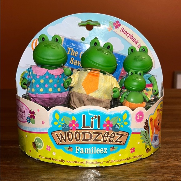 new Li’l Woodzeez Famileez Frog Family Set 5pc set  Croakalily Frog Family - Picture 1 of 6